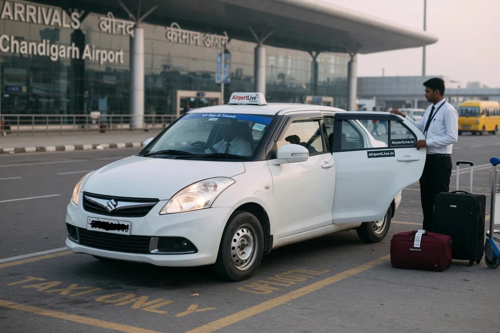 AirportLive chauffeur opening car door for airport pickup service