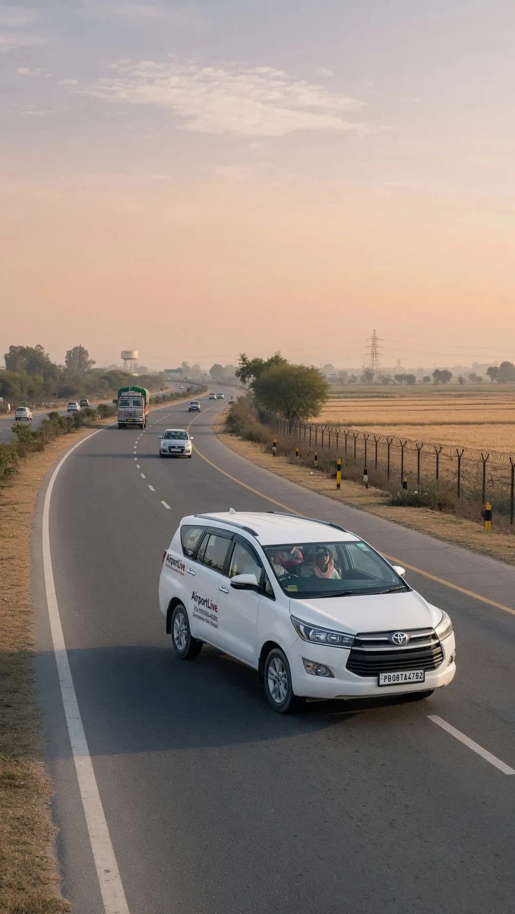 Premium AirportLive cab on Punjab highway for outstation taxi service